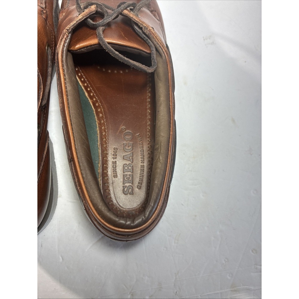 Sebago Dockside Cape Horn 11.5 W Brown Boat Shoe Hand Sewn - Picture 7 of 10